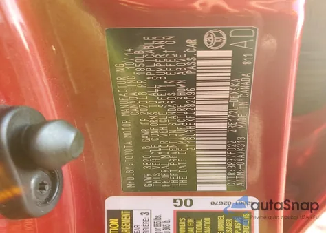 2015 Toyota Corolla L z USA, uszkodzony, nr VIN 2T1BURHEXFC282096